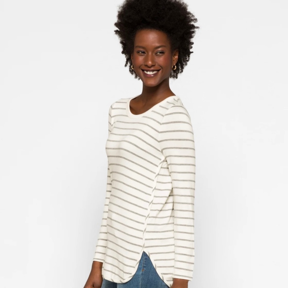 Market and spruce curved hem French terry knit top - Picture 4 of 4